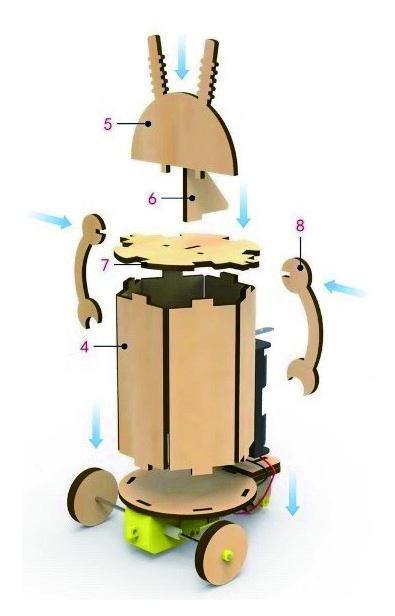 Wooden Barrel Robot - Woodensteam