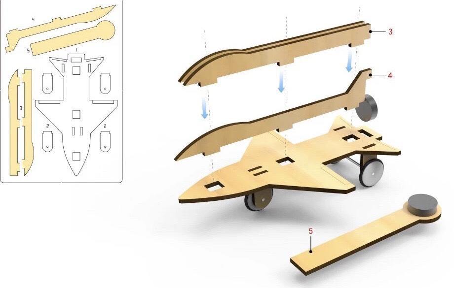 Magnetic Propelling Plane - Woodensteam